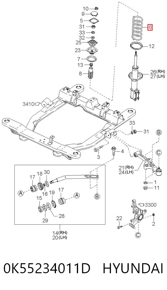 Mola dianteira para KIA Carnival II GQ