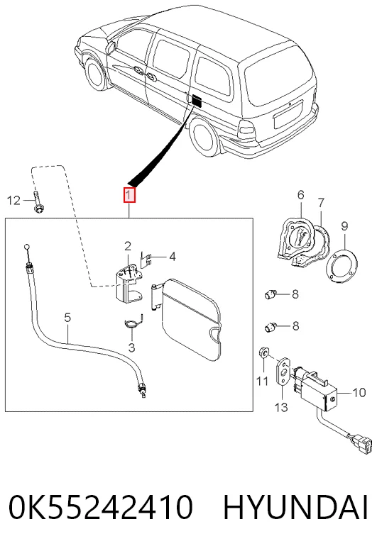 Alcapão do tanque de combustível KIA Carnival I UP ao melhor preço
