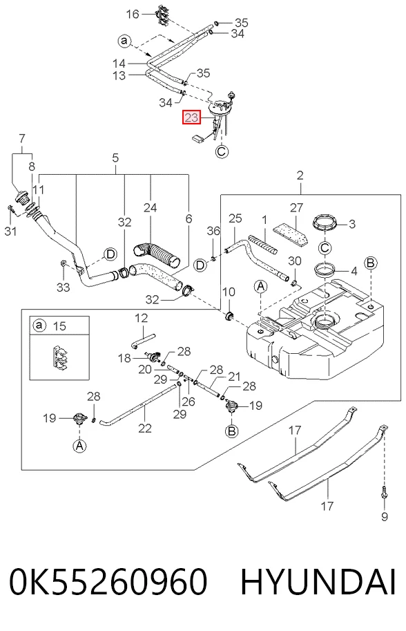 Sensor do nível de combustível no tanque para KIA Carnival I UP