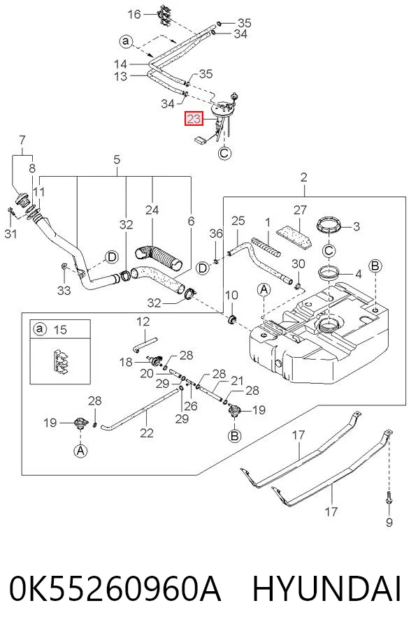 Sensor do nível de combustível no tanque para KIA Carnival I UP