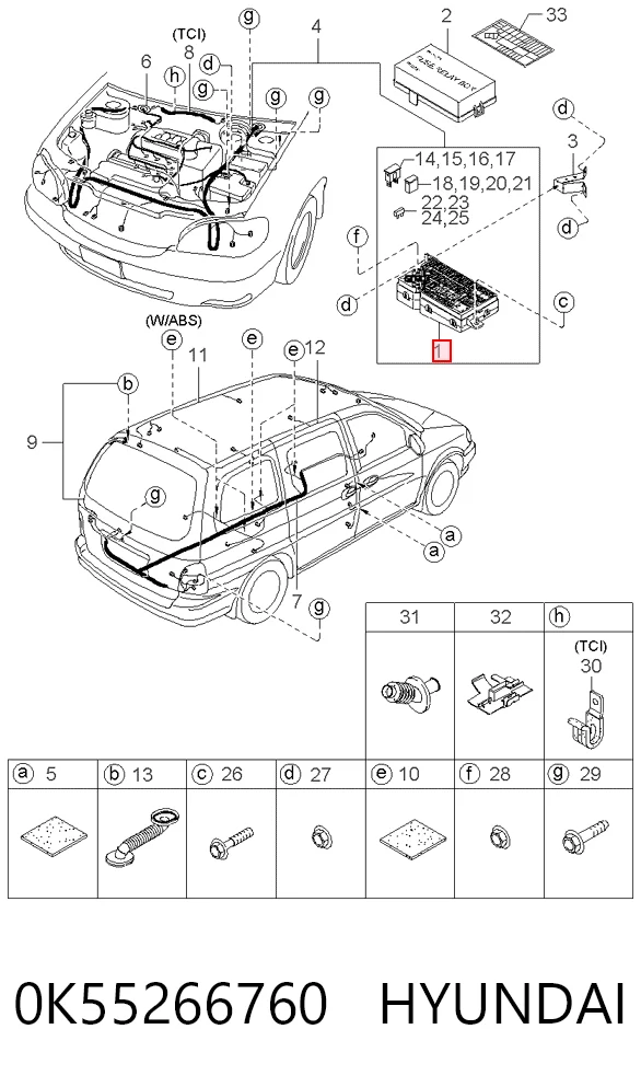 Unidade de dispositivos de segurança KIA Carnival I UP ao melhor preço