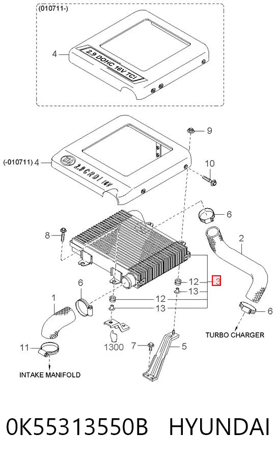 Radiador de intercooler para KIA Carnival II GQ