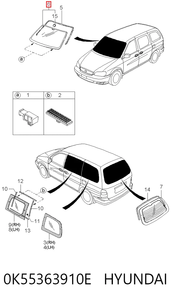 Pára-brisas para KIA Carnival UP