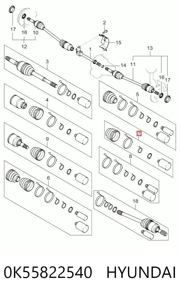 0K55822540 Hyundai/Kia