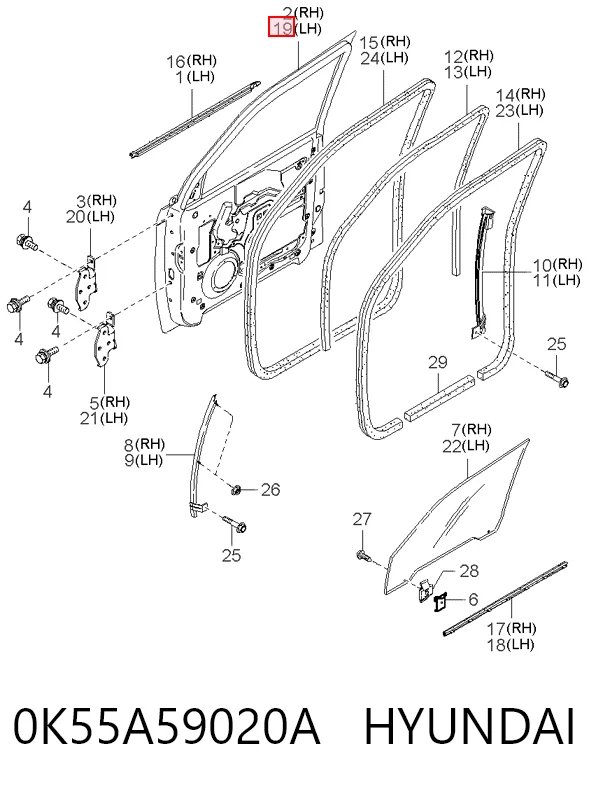 Porta dianteira esquerda para KIA Carnival UP