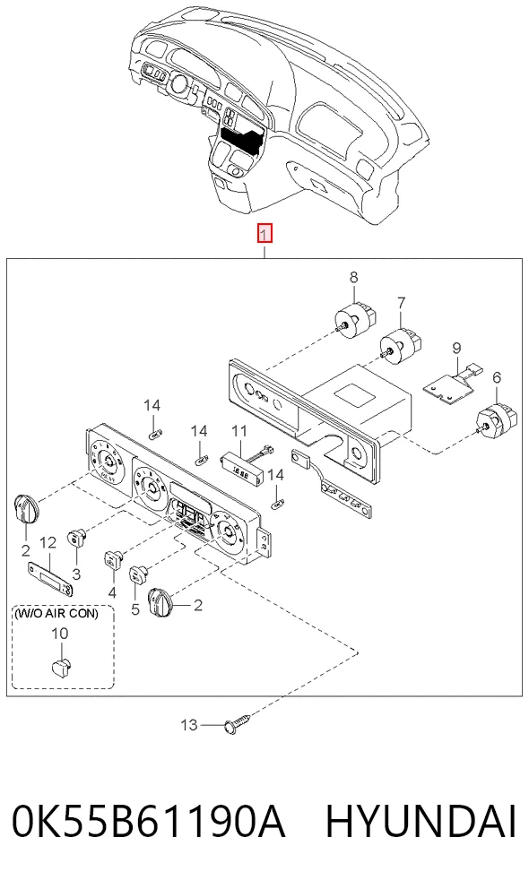 Unidade de controlo dos modos de aquecimento/condicionamento KIA Carnival I UP ao melhor preço