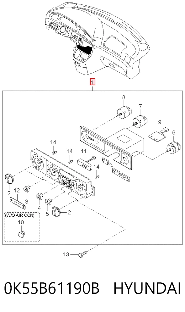 Unidade de controlo dos modos de aquecimento/condicionamento para KIA Carnival UP