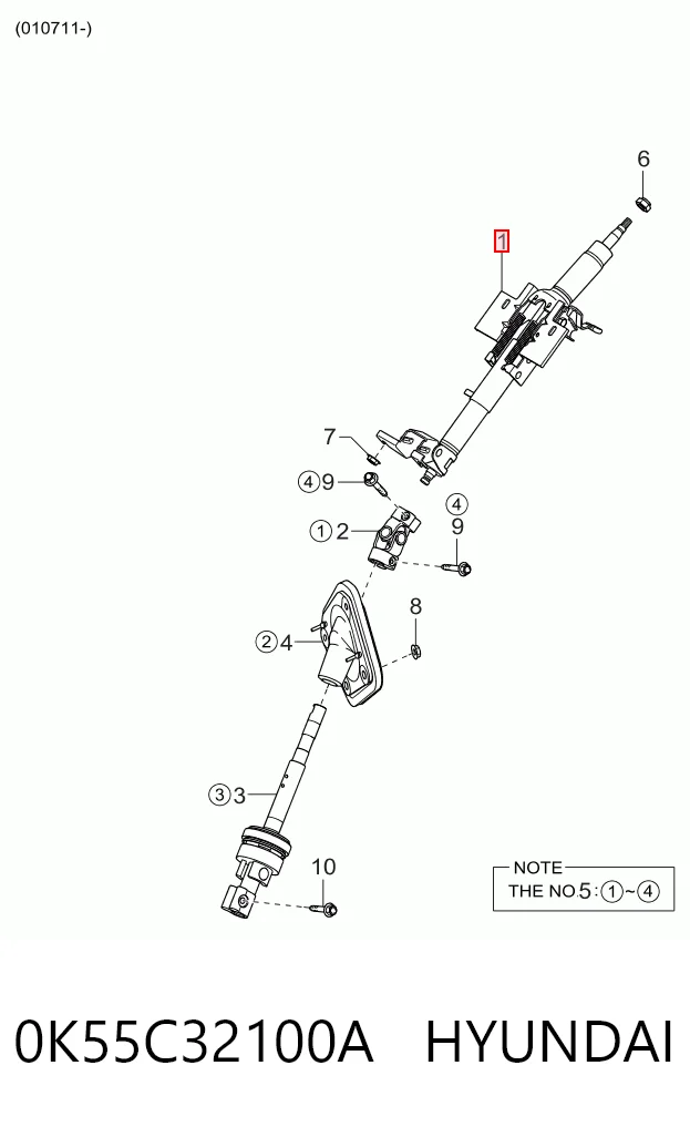Coluna da direção para KIA Carnival UP