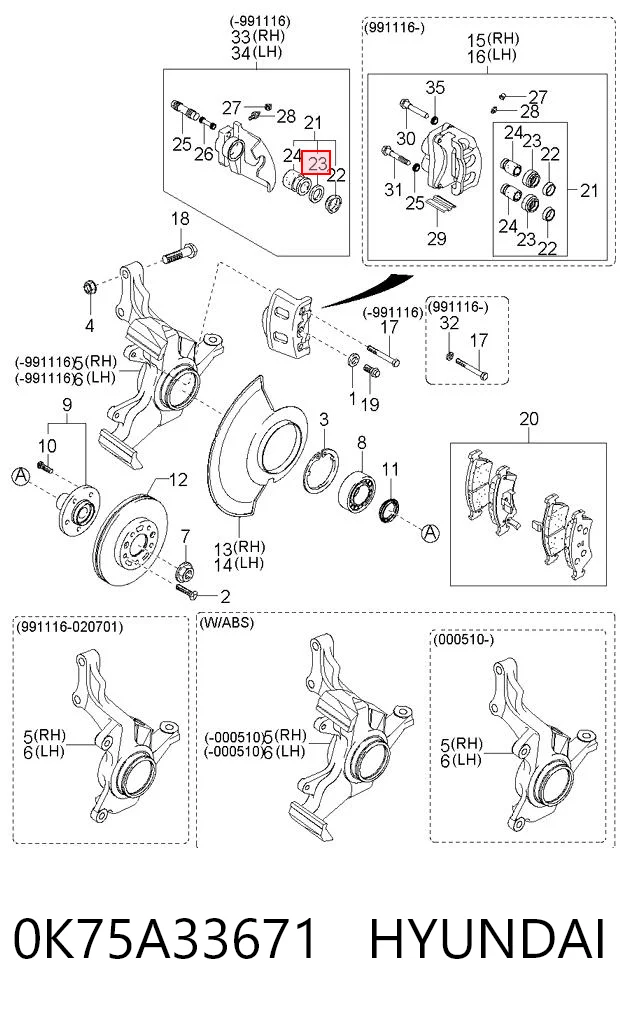 Kit de reparação de suporte do freio dianteiro para Hyundai H100 