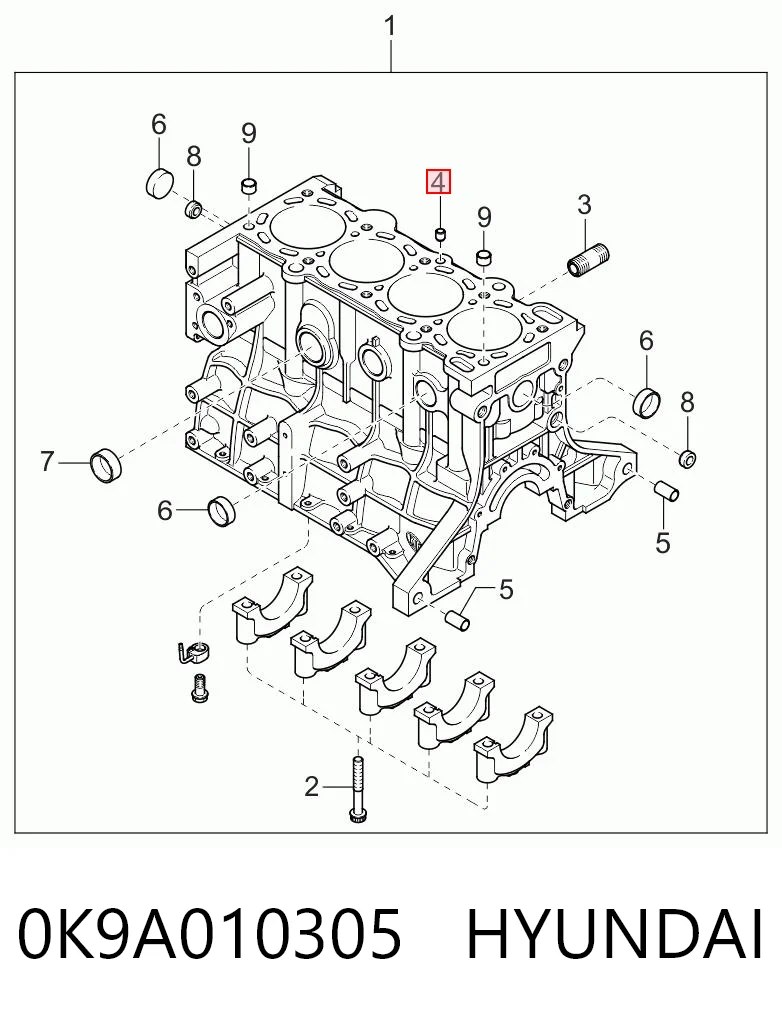 0K9A010305 Hyundai/Kia Válvula de retorno de óleo do sistema