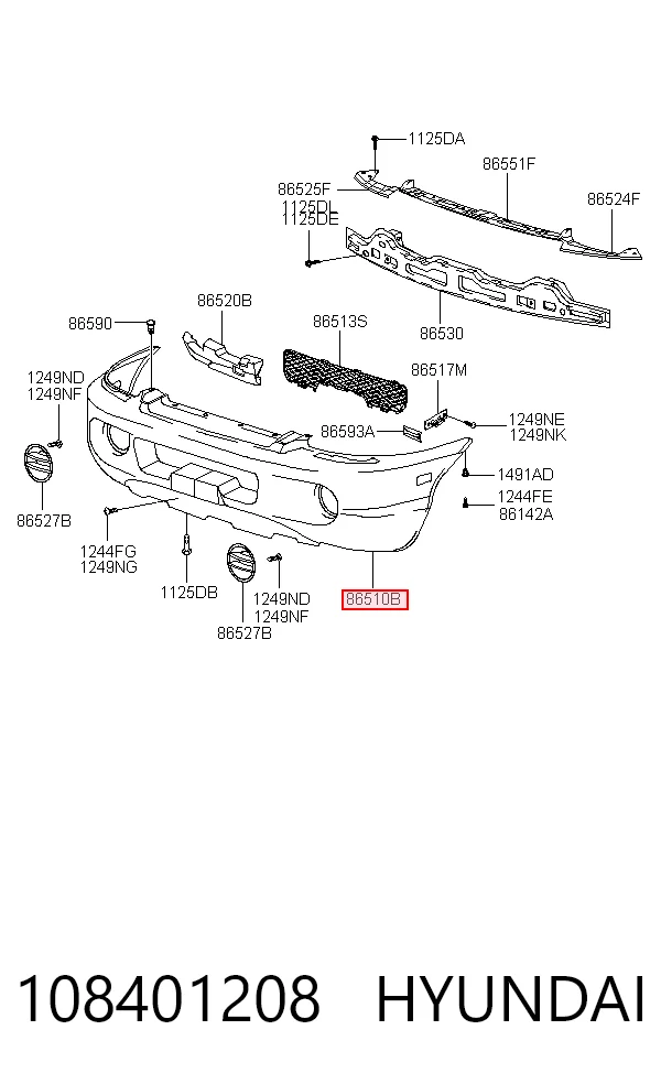  Pára-choque dianteiro Hyundai Santa Fe I SUV (SM) (2000 - 2006) I
