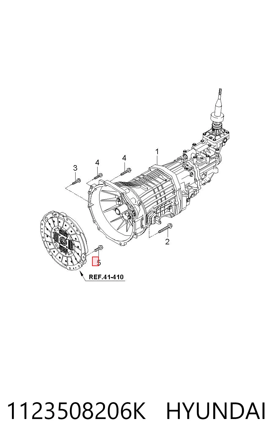 1123508206K Hyundai/Kia Parafuso de fixação de volante