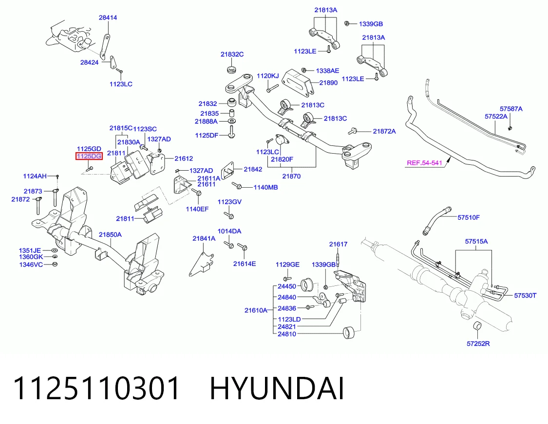 1125110301 Hyundai/Kia Parafuso (porca) de fixação