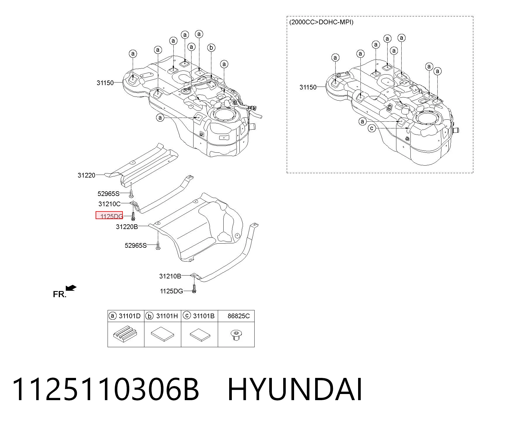 1125110306B Hyundai/Kia Parafuso (porca) de fixação