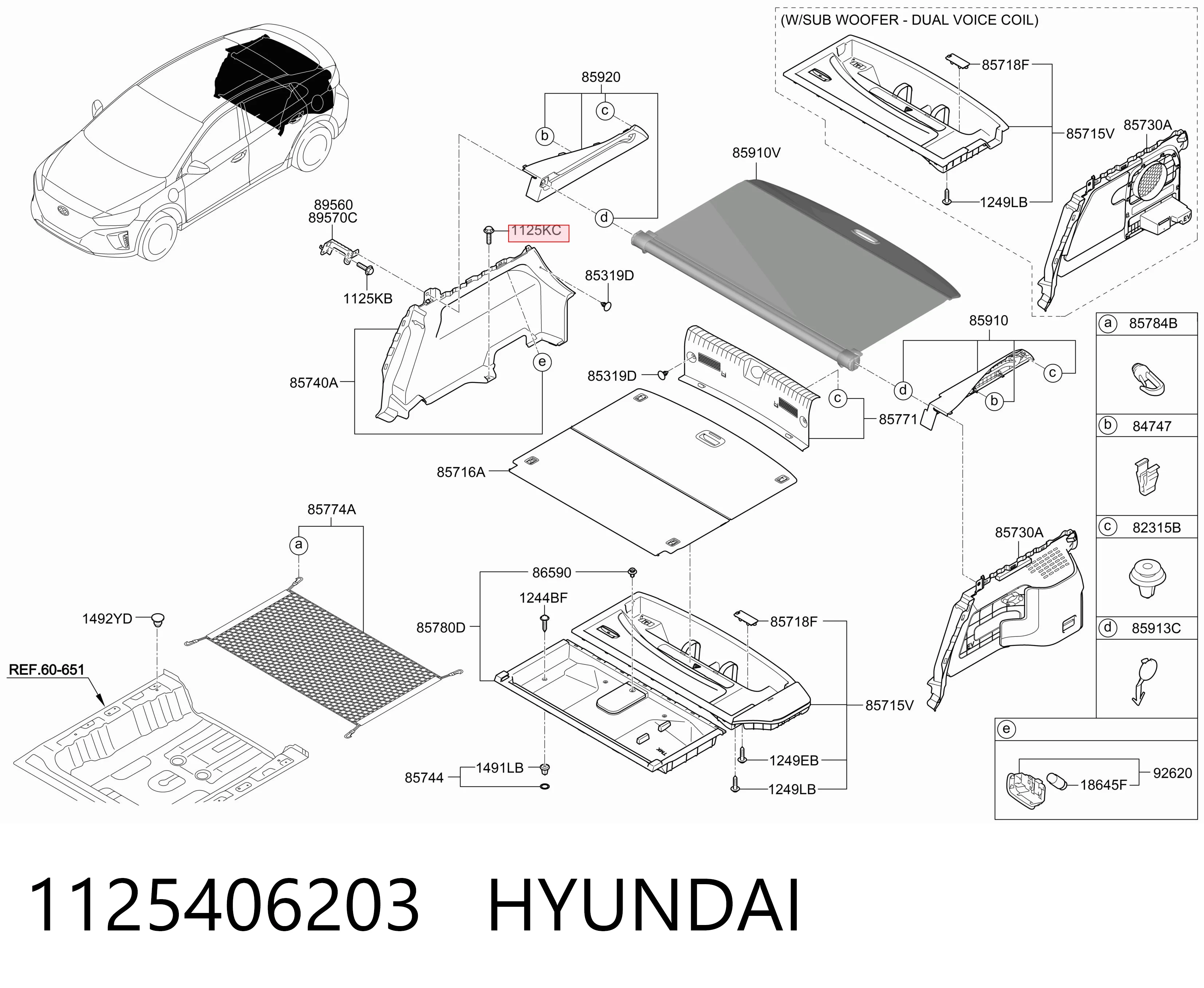 1125406203 Hyundai/Kia Parafuso (porca) de fixação