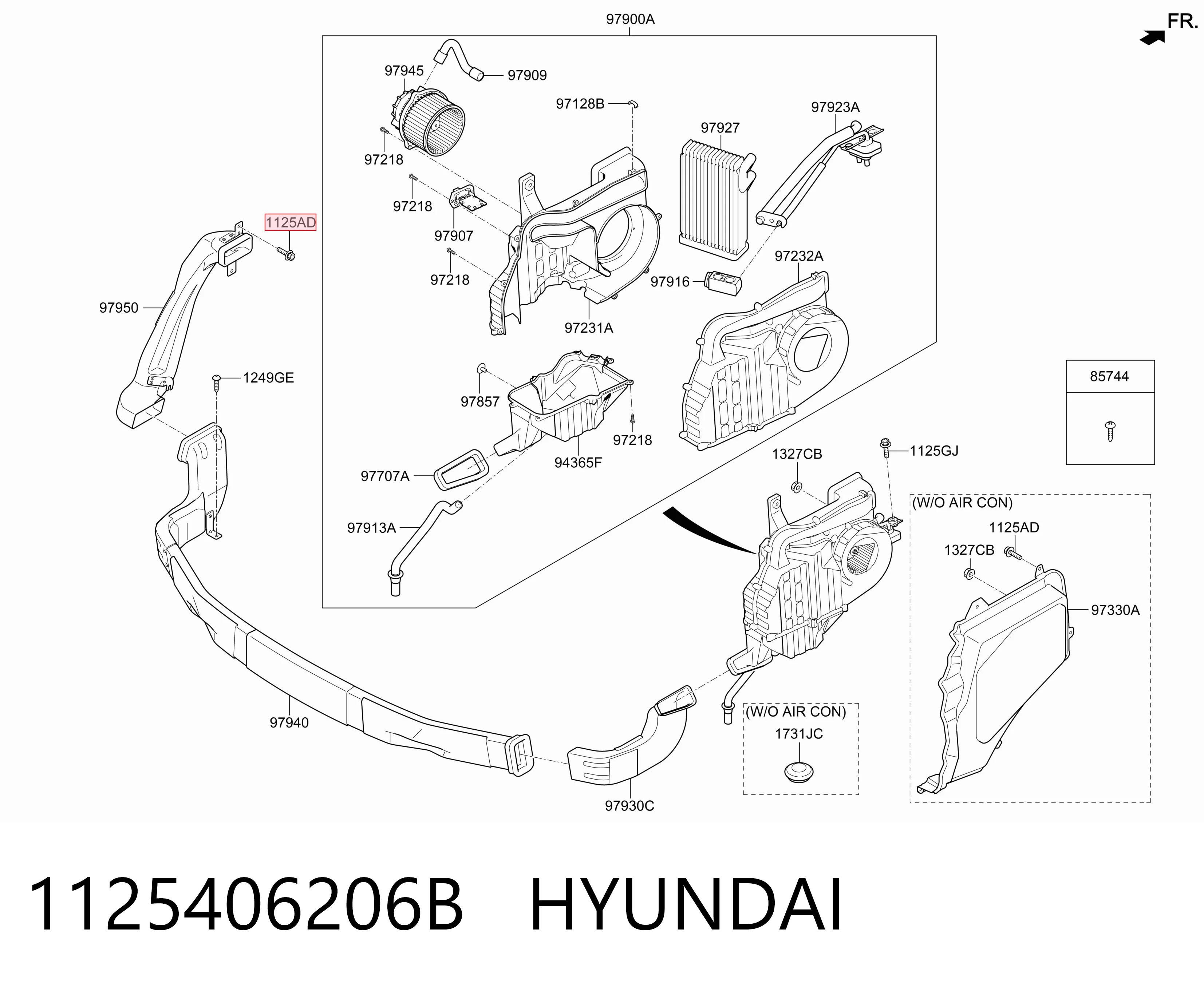 1125406206B Hyundai/Kia Parafuso (porca) de fixação