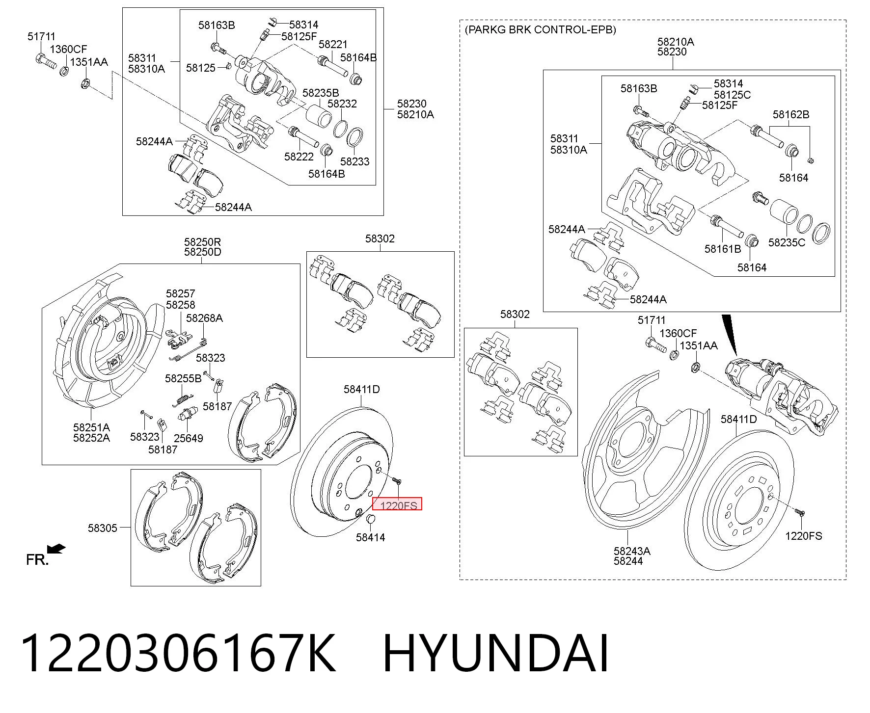 1220306167K Hyundai/Kia Parafuso (porca) de fixação