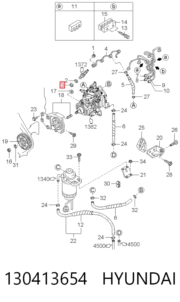 Kit de reparação do injetor KIA Sportage I K00