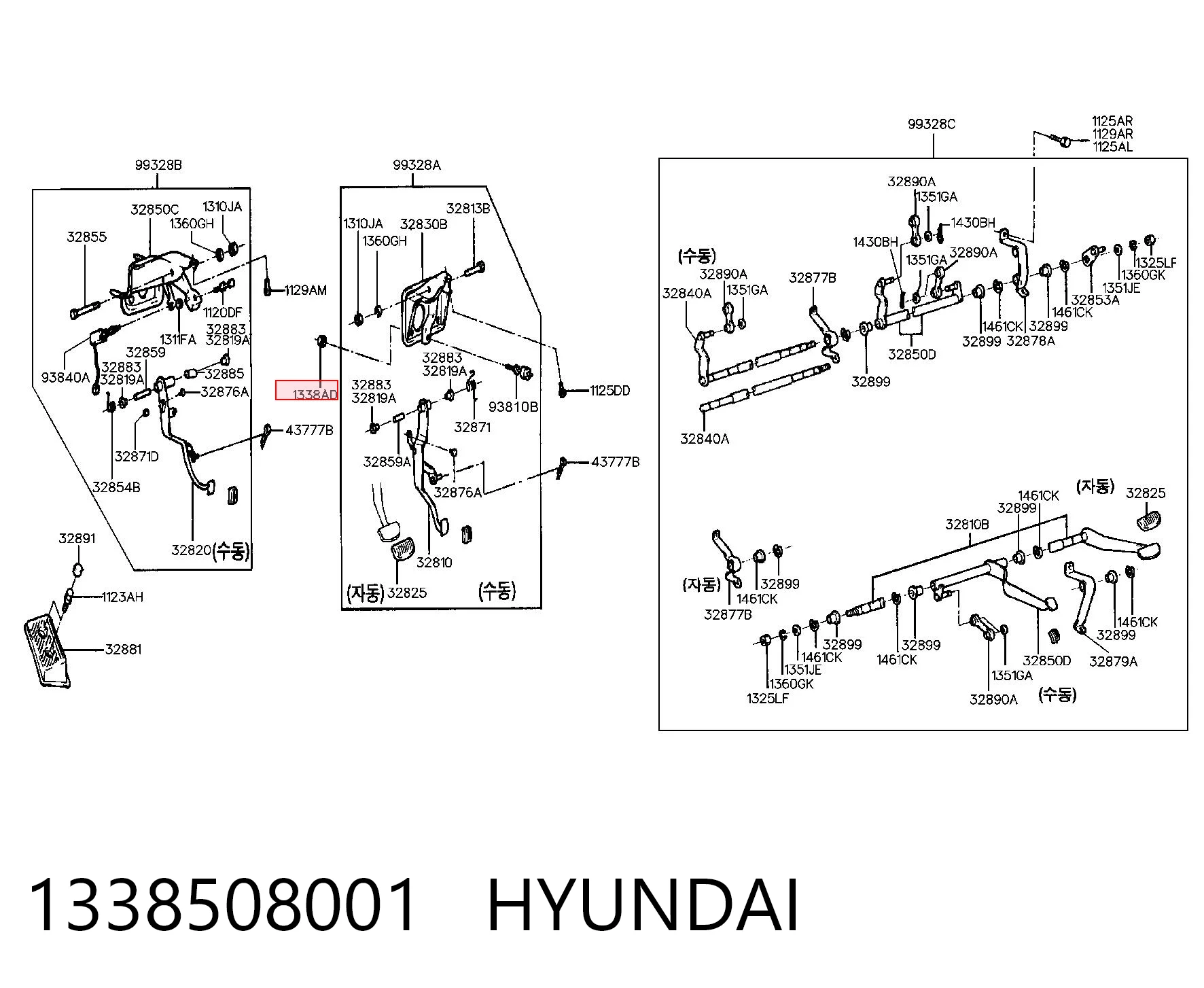 1338508001 Hyundai/Kia Parafuso (porca) de fixação