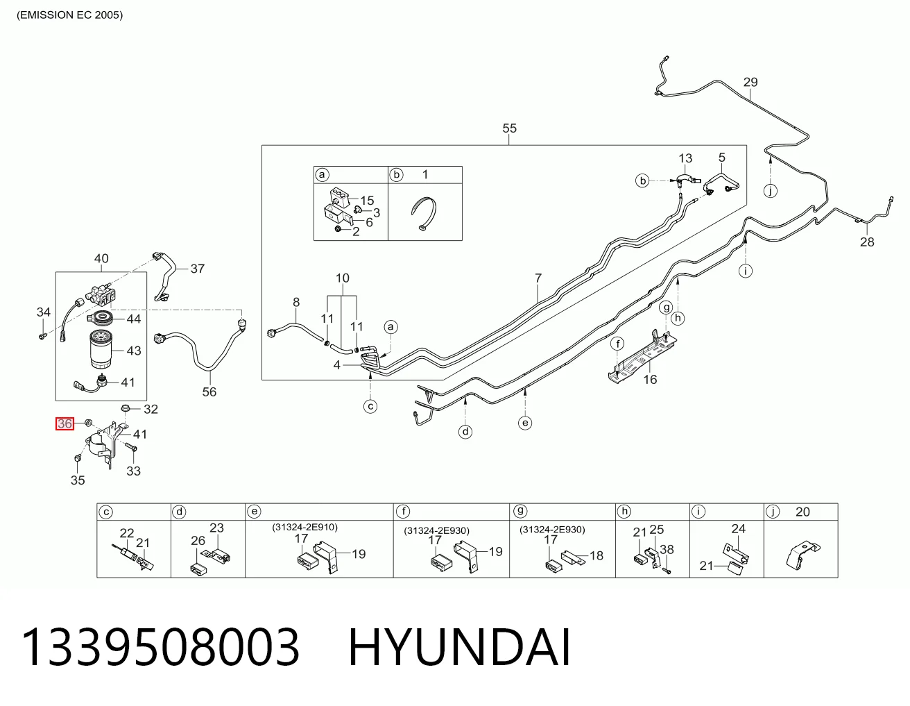 1339508003 Hyundai/Kia Parafuso (porca) de fixação