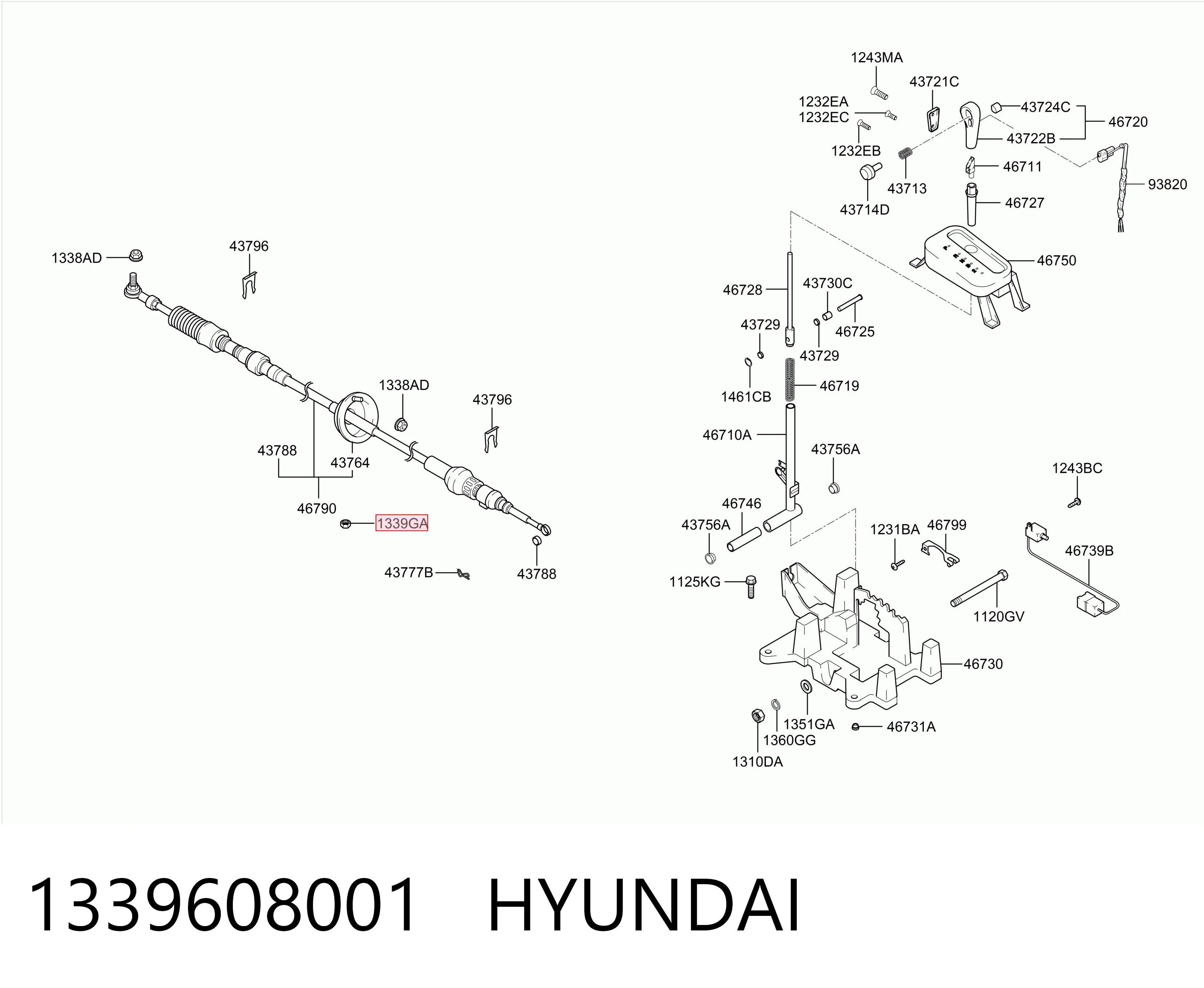 1339608001 Hyundai/Kia Parafuso (porca) de fixação