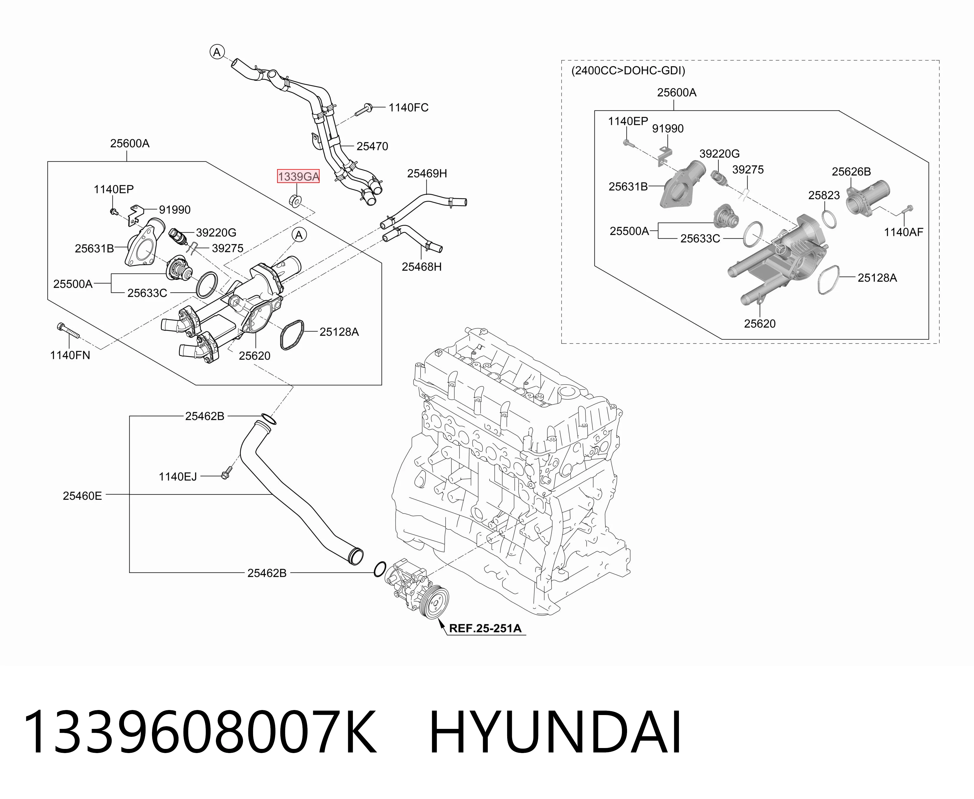 1339608007K Hyundai/Kia Parafuso (porca) de fixação