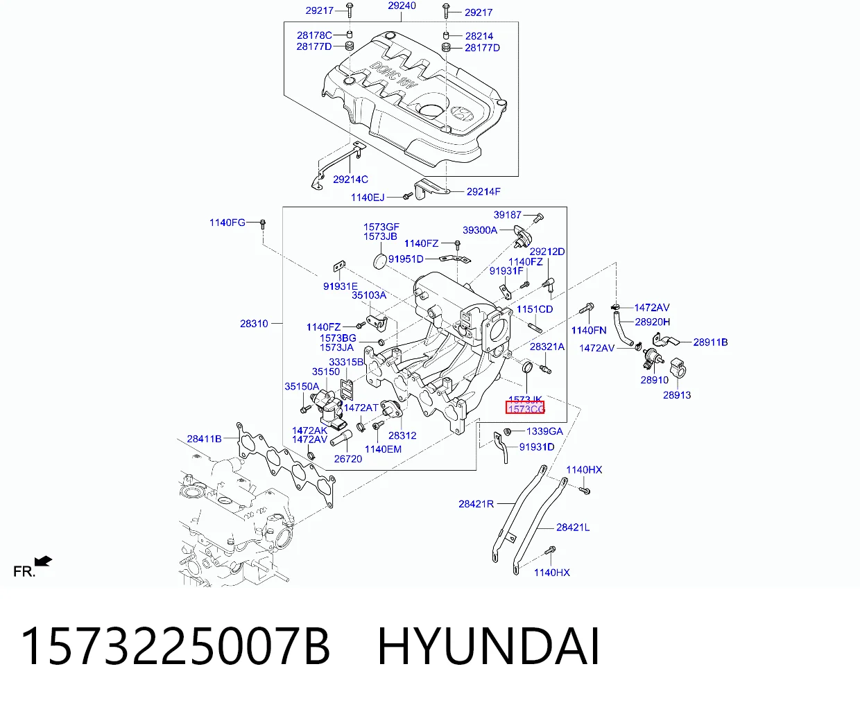 1573225007B Hyundai/Kia Tampão CBC/do bloco de cilindros