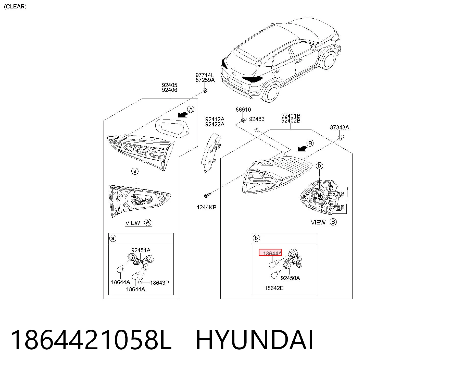 1864421058L Hyundai/Kia Lâmpada