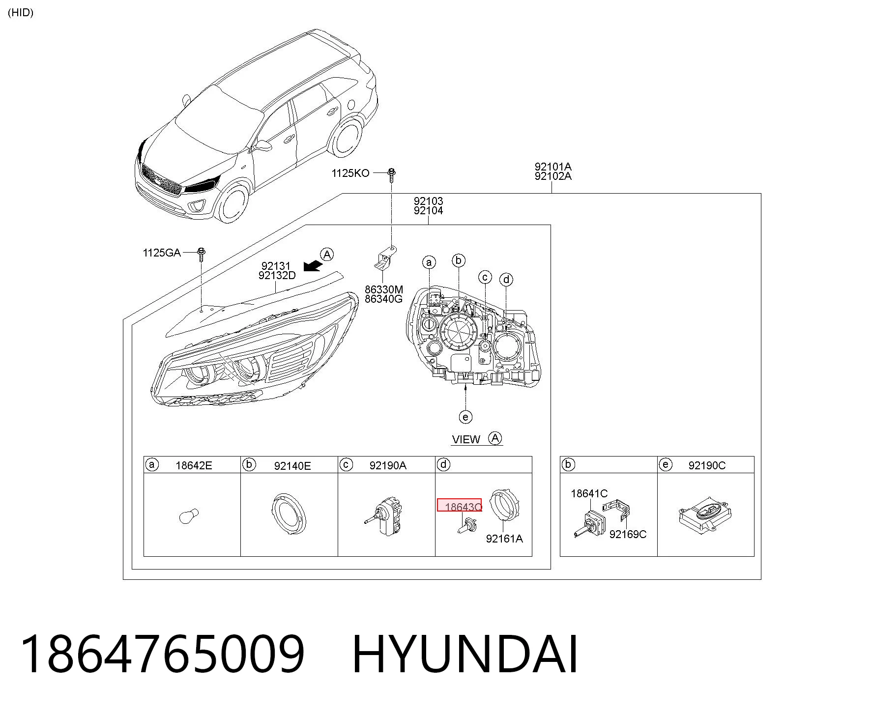 1864765009 Hyundai/Kia Lâmpada halógena