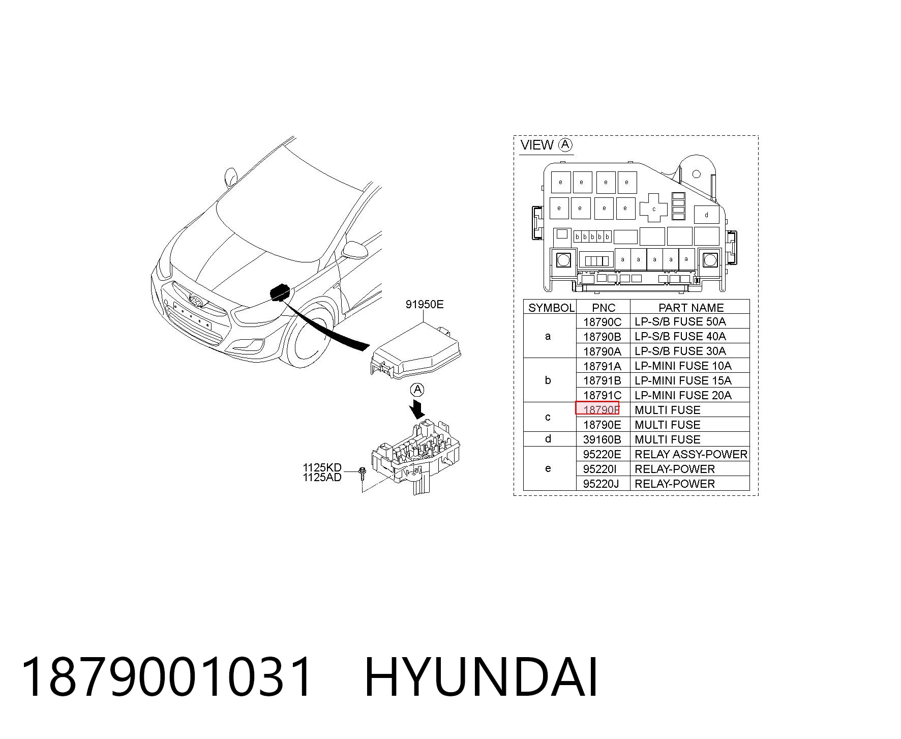 1879001031 Hyundai/Kia Dispositivo de segurança