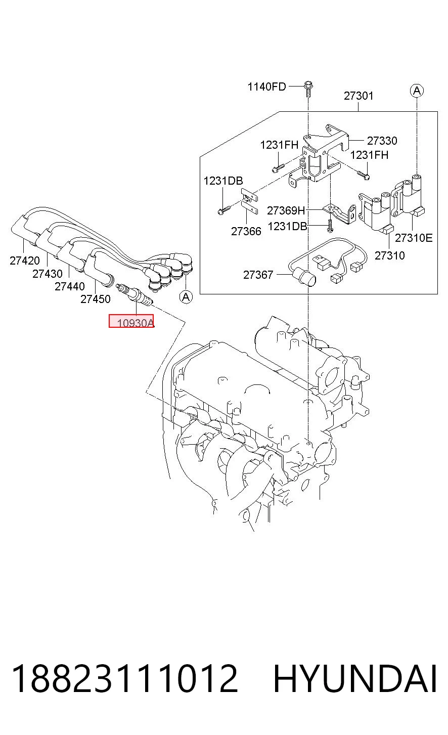 18823111012 Hyundai/Kia Vela de ignição