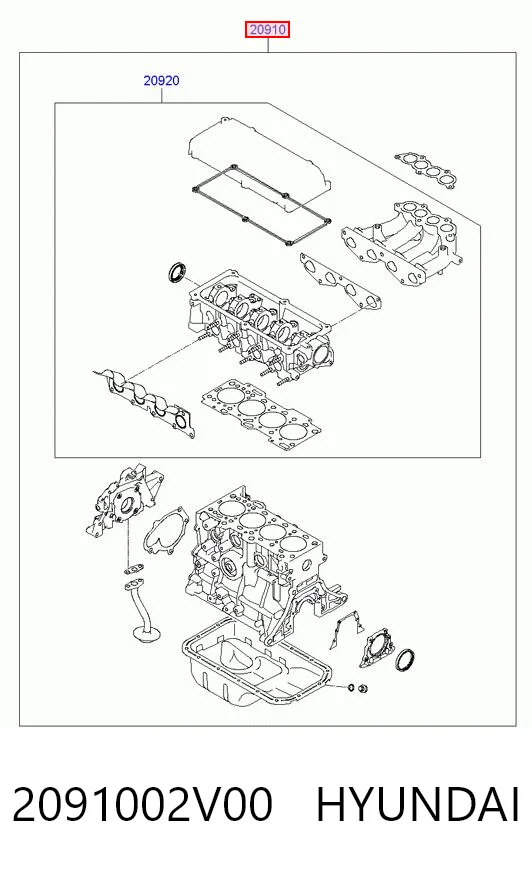 Kit de vedantes de motor completo Hyundai I10  PA ao melhor preço
