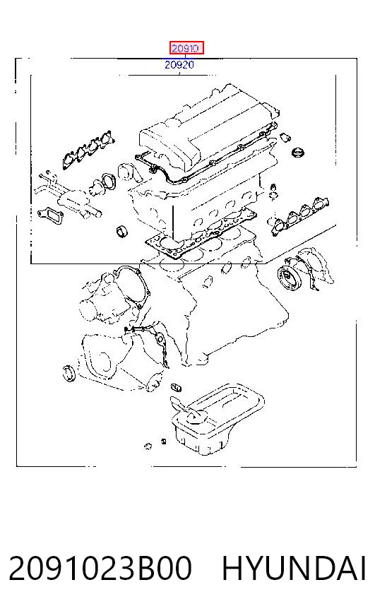 Kit de vedantes de motor completo Hyundai Coupe I RD