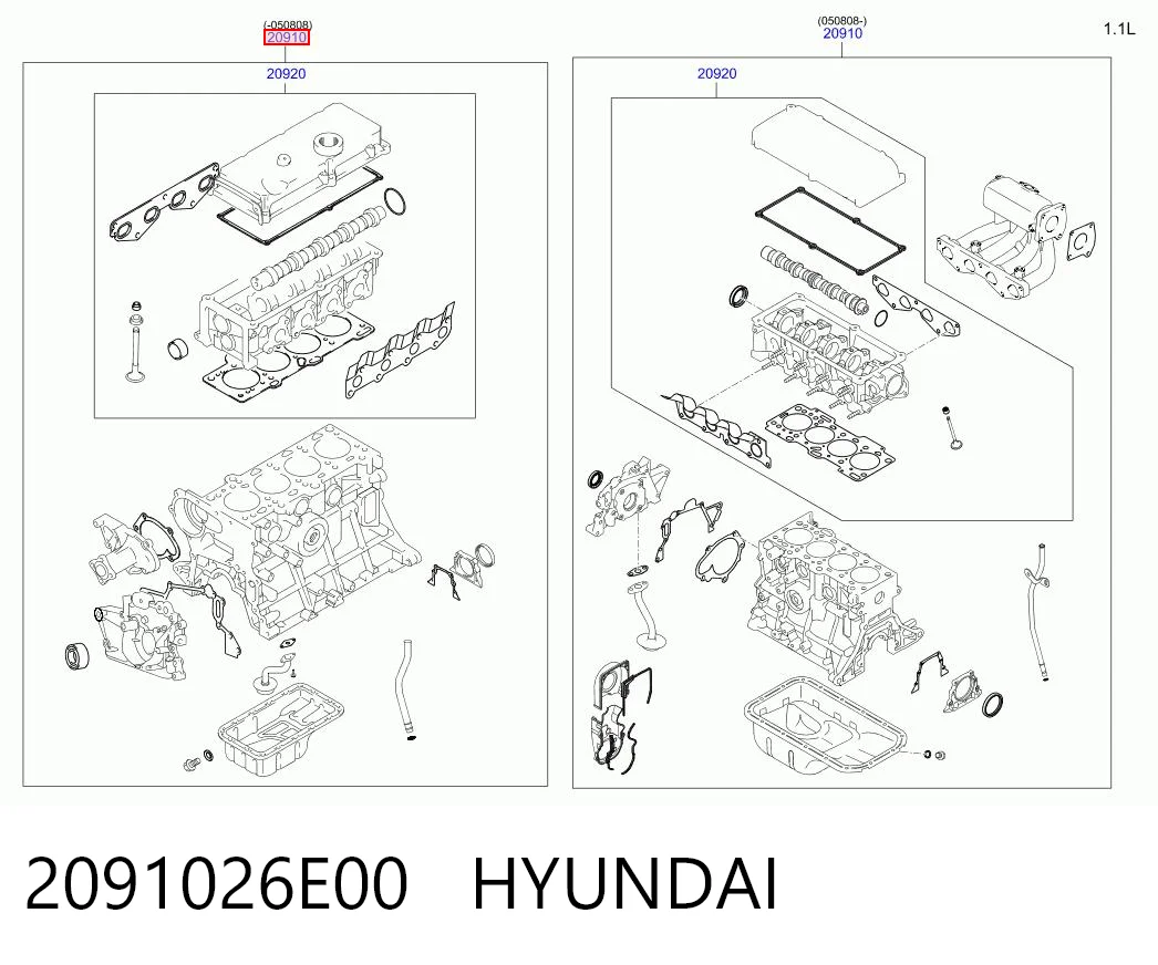 PFS4602920 Landstar Kit de vedantes de motor completo