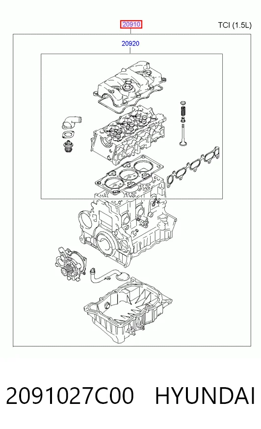 Kit de vedantes de motor completo Hyundai Matrix  FC