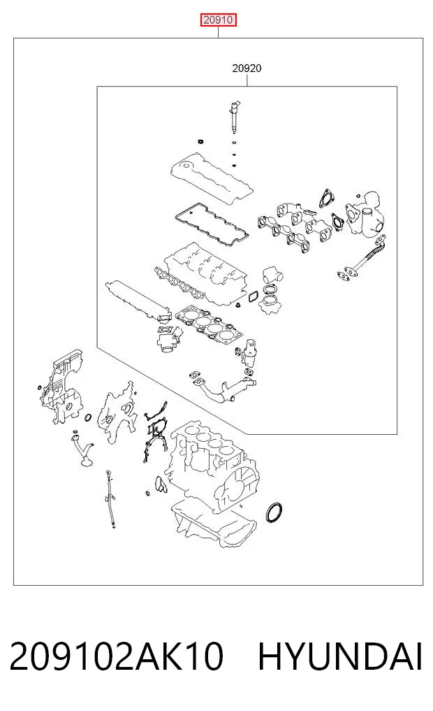 Kit de vedantes de motor completo KIA Rio III UB