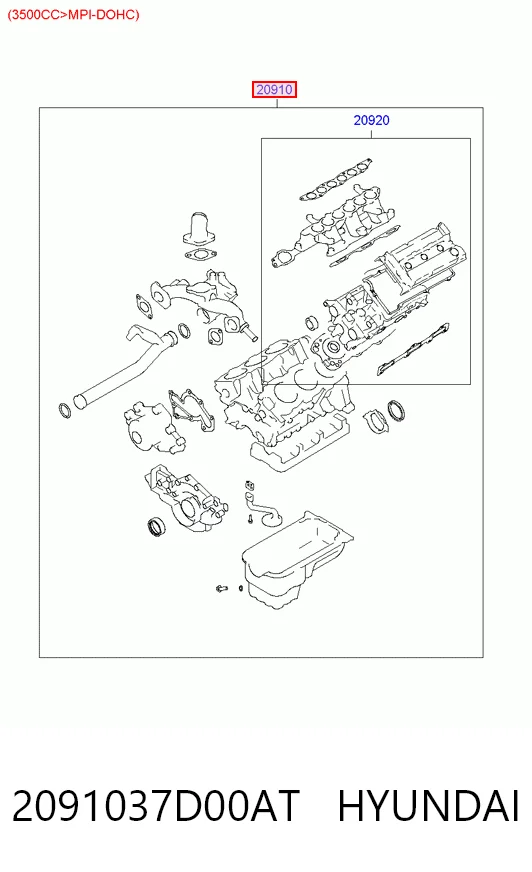 PFS4602000 Landstar Kit de vedantes de motor completo