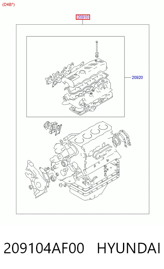 Kit de vedantes de motor completo para Hyundai H-1 STAREX Starex 