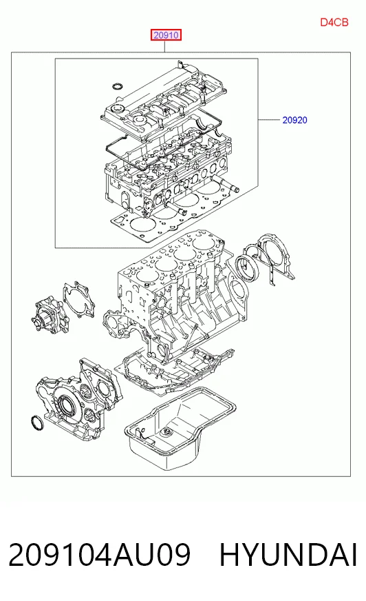 Kit de vedantes de motor completo para Hyundai H-1 STAREX TQ
