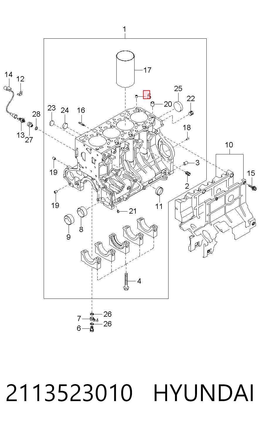 2113523010 Hyundai/Kia Válvula de retorno de óleo do sistema