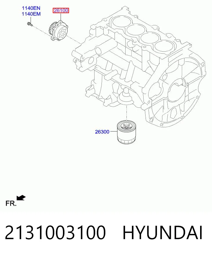 2131003100 Hyundai/Kia Bomba de óleo
