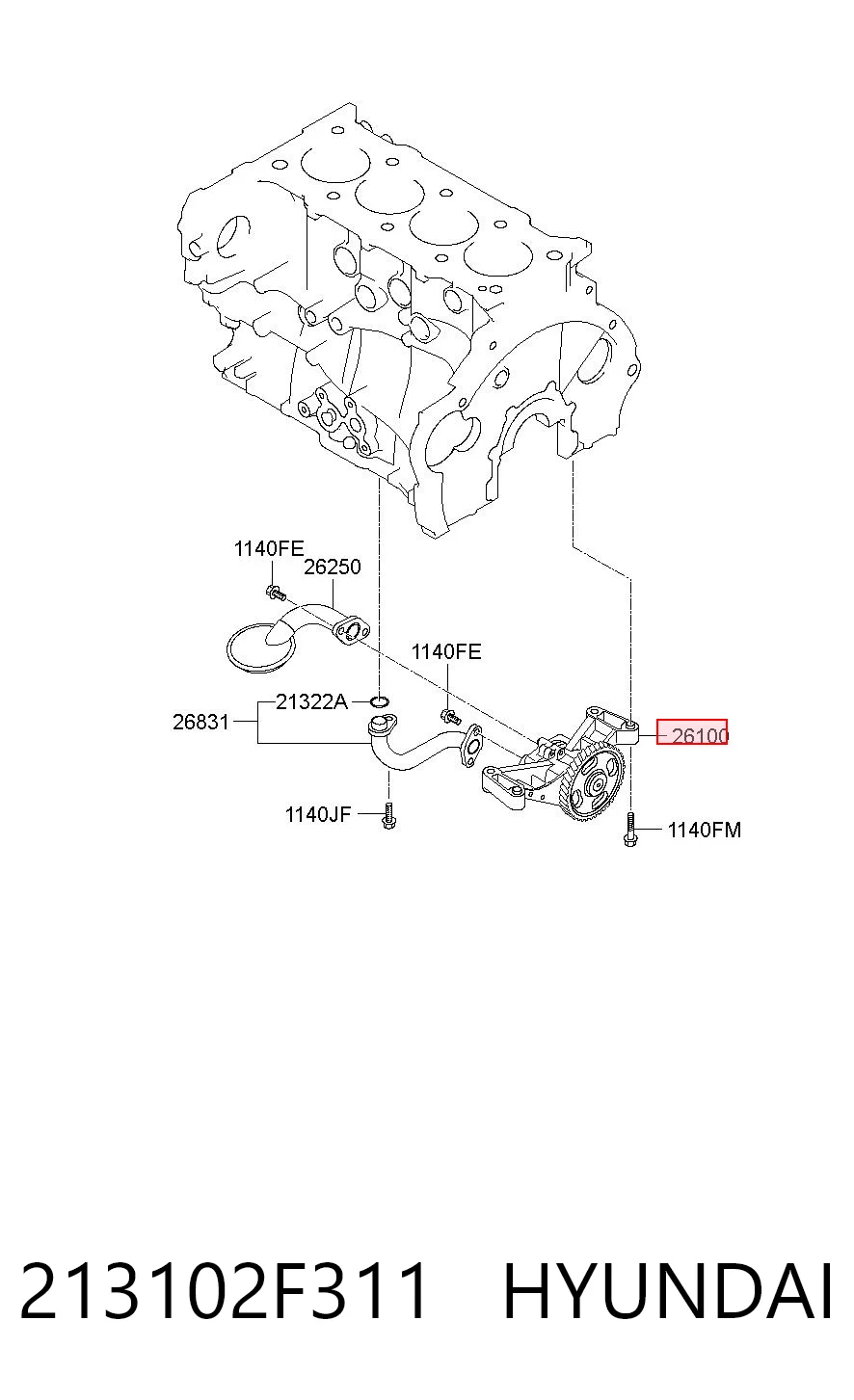 213102F311 Hyundai/Kia Bomba de óleo