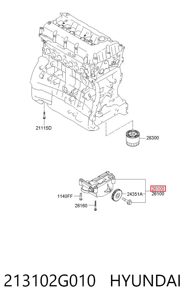 213102G010 Hyundai/Kia Bomba de óleo