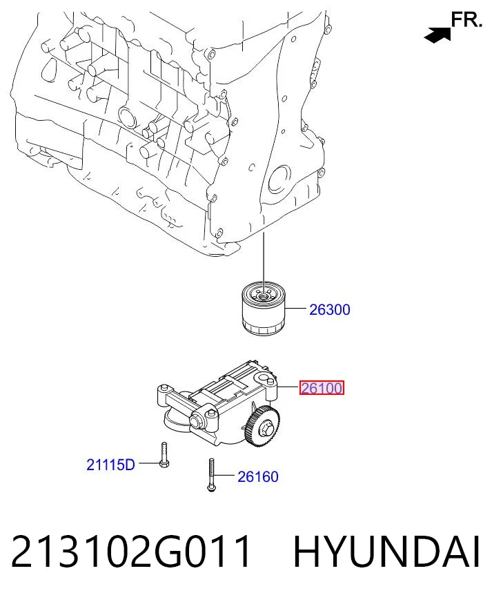 213102G011 Hyundai/Kia Bomba de óleo