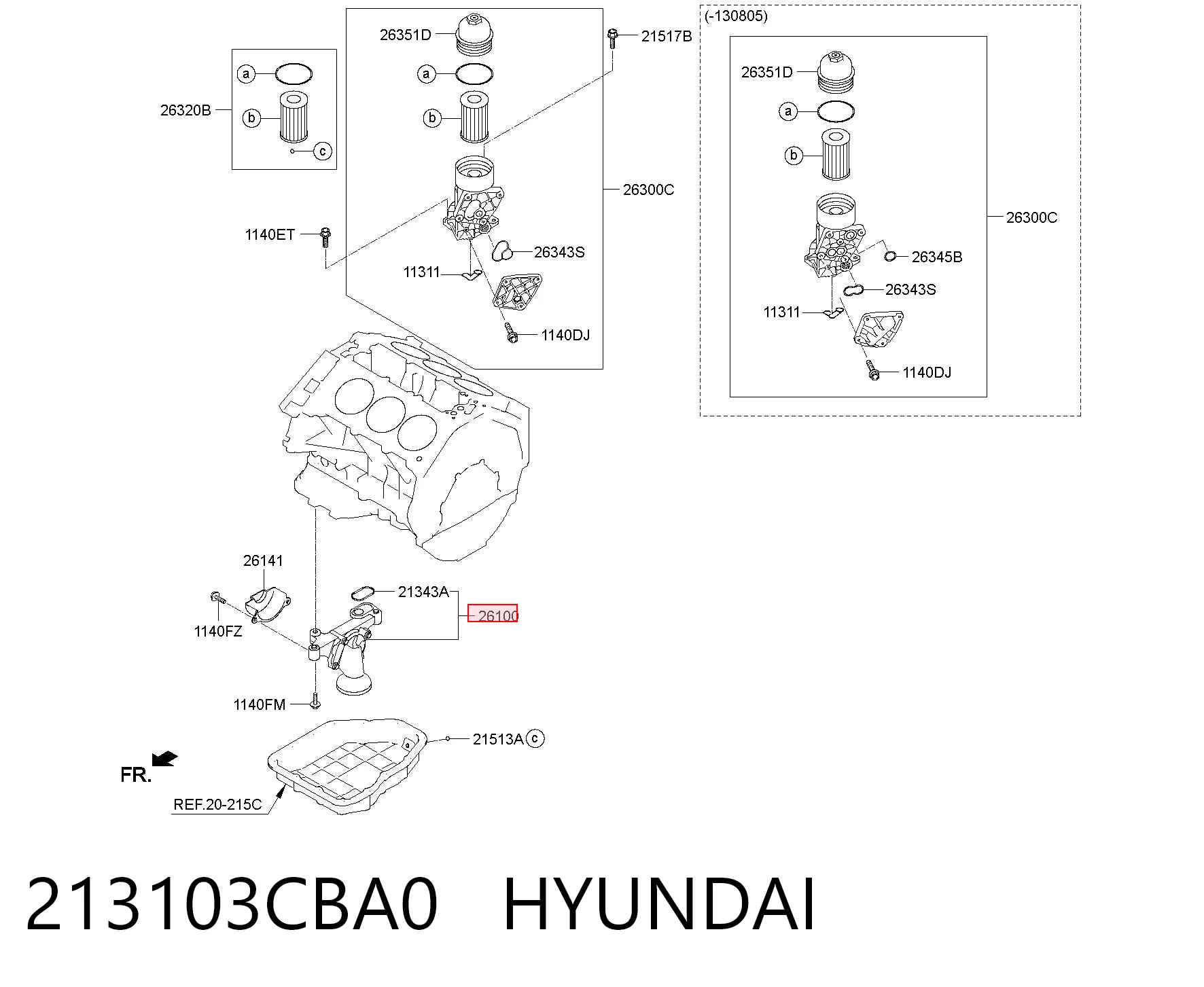 213103CBA0 Hyundai/Kia Bomba de óleo