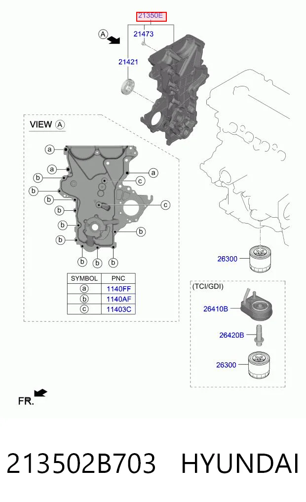213502B703 Hyundai/Kia Bomba de óleo