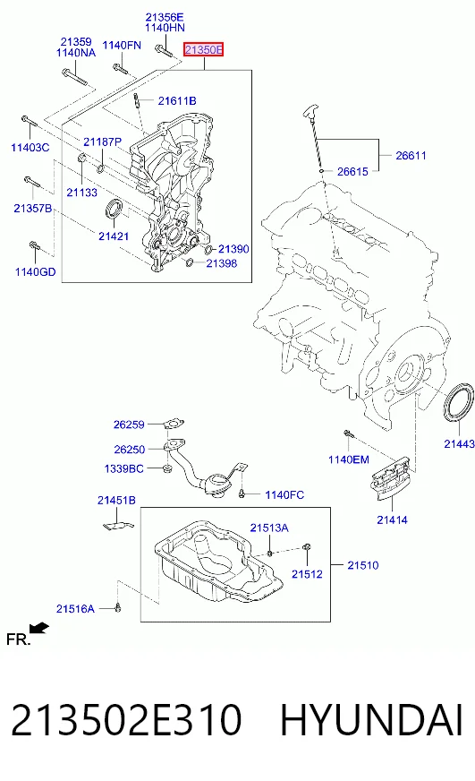 213502E310 Hyundai/Kia Bomba de óleo
