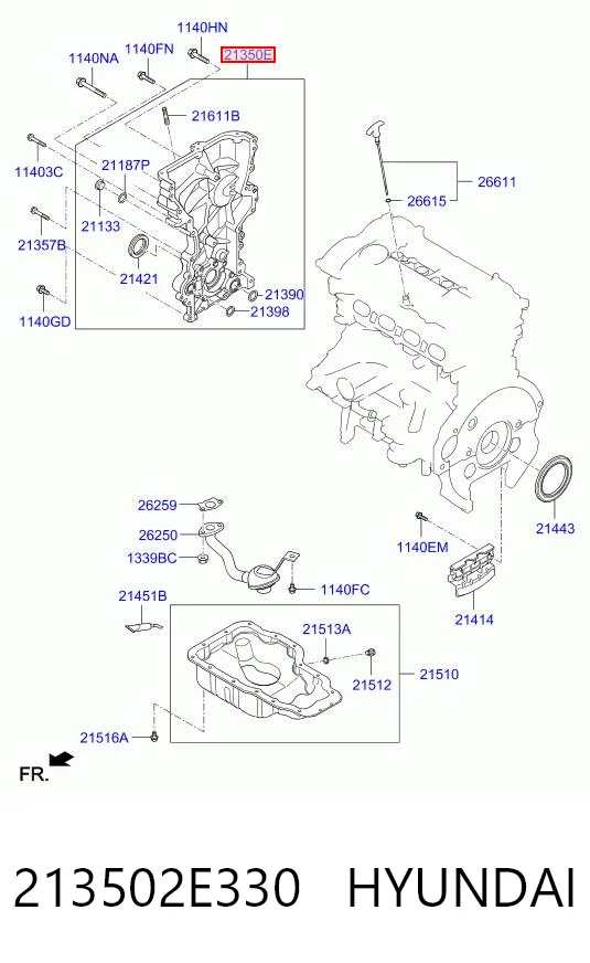 213502E330 Hyundai/Kia Bomba de óleo