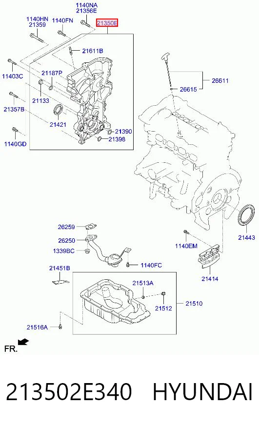 213502E340 Hyundai/Kia Bomba de óleo