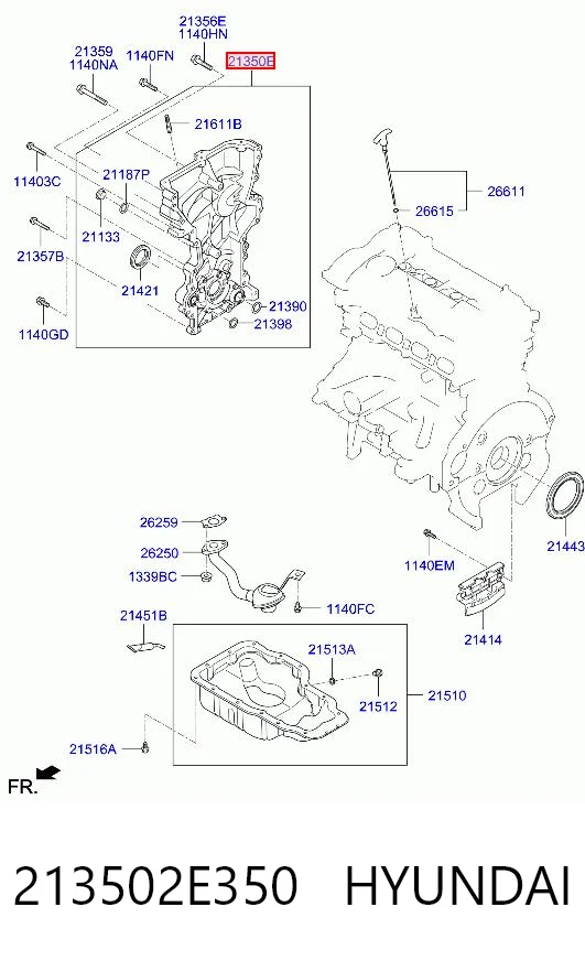 213502E350 Hyundai/Kia Bomba de óleo